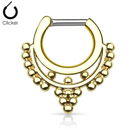 Piercing septum perles 1,2 mm doré