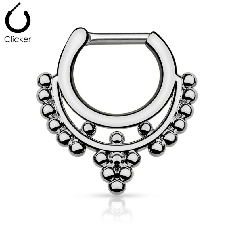 Piercing septum perles 1,2 mm hématite