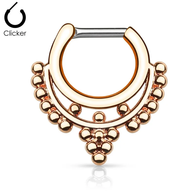 Piercing septum perles 1,2 mm or rose