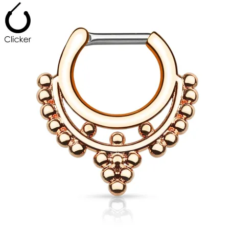 Piercing septum perles 1,2 mm or rose