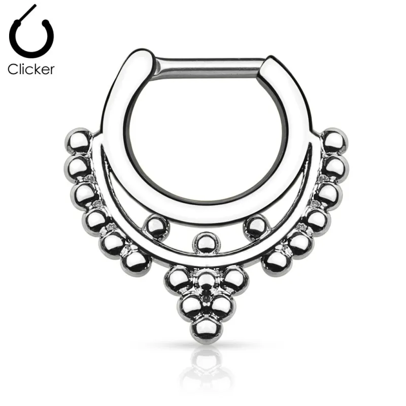 Piercing septum perles 1,2 mm argenté