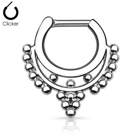 Piercing septum perles 1,2 mm argenté