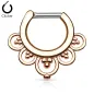Piercing septum cercles perles 1,6 mm or rose