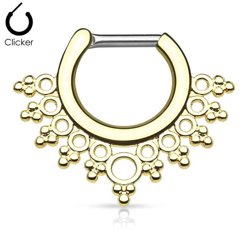 Piercing septum collier de perles 1,6 mm doré