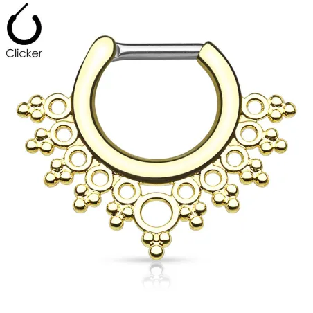Piercing septum collier de perles 1,6 mm doré