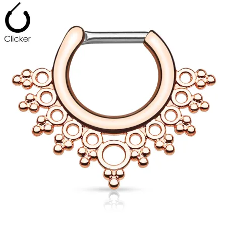 Piercing septum collier de perles 1,6 mm or rose