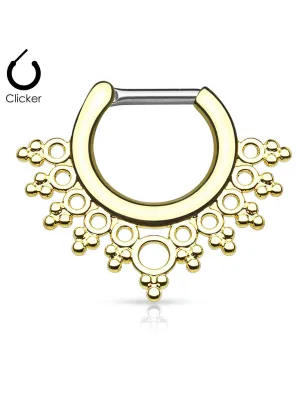 Piercing septum collier de perles 1,2 mm doré