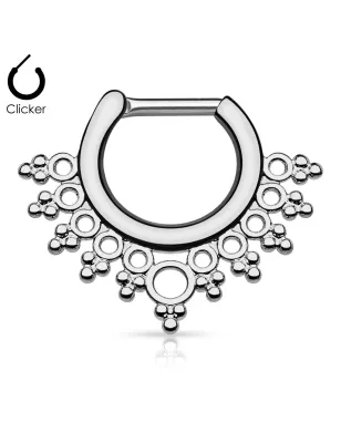 Piercing septum collier de perles 1,2 mm hématite