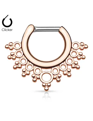 Piercing septum collier de perles 1,2 mm or rose