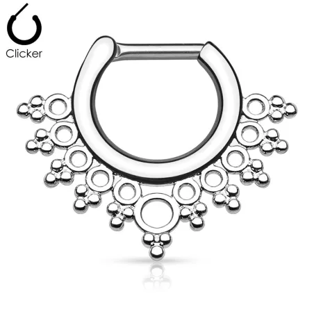 Piercing septum collier de perles 1,2 mm argenté