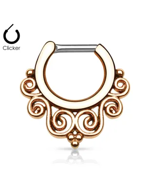Piercing septum courbes 1,6 mm or rose