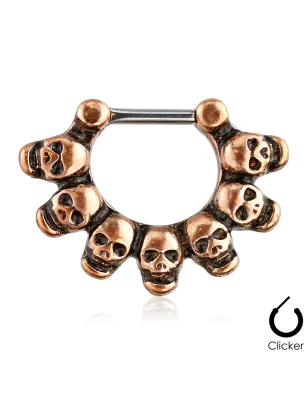 Piercing septum skulls cuivré