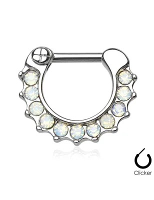 Piercing septum opales blanches