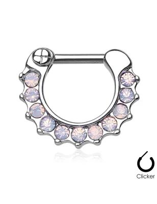 Piercing septum opales roses