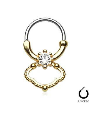 Piercing septum doré gemme