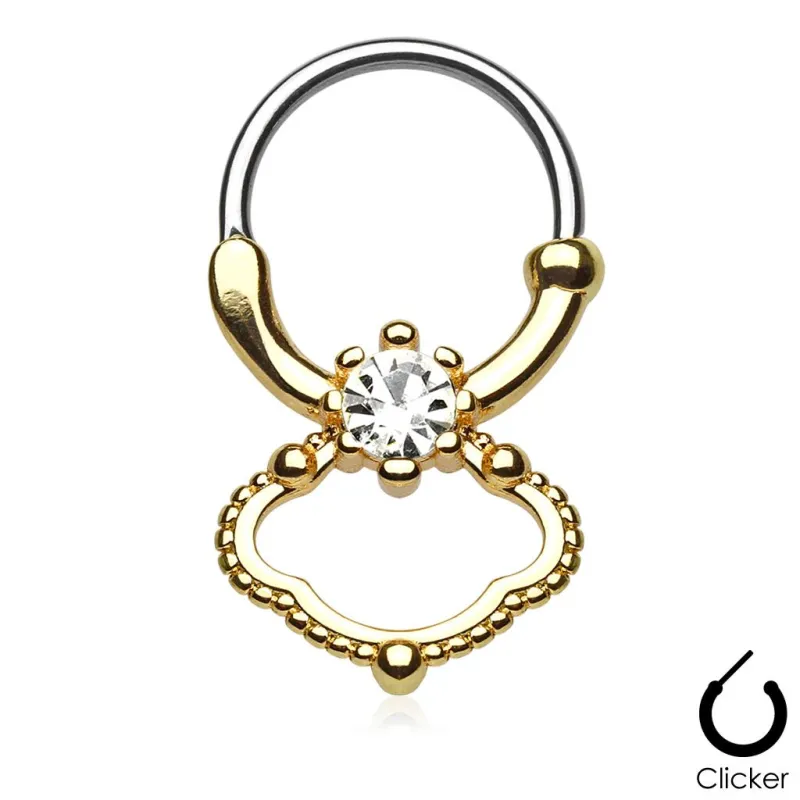 Piercing septum doré gemme