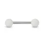 Piercing langue billes perlées finition mate blanc