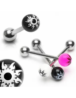 Piercing langue échappée de soleil