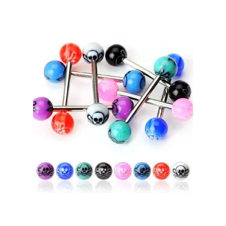 Piercing langue skull acrylique