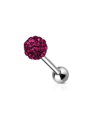 Piercing langue cristaux violet
