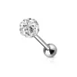 Piercing langue cristaux blanc