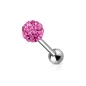 Piercing langue cristaux rose