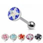 Piercing langue étoile cristaux