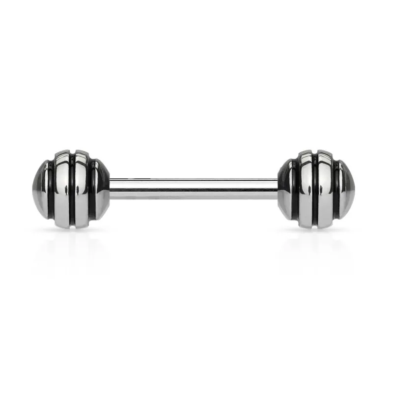Piercing langue strié noir Piercing langue strié noir