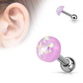 Piercing oreille cartilage dôme opale violet