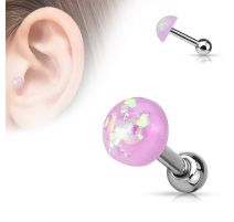 Piercing cartilage dôme opale violet