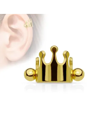 Piercing cartilage couronne doré