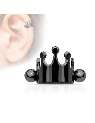 Piercing cartilage couronne noir