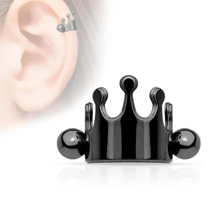 Piercing cartilage couronne noir