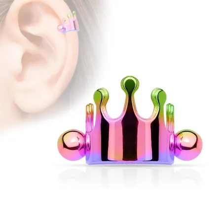 Piercing cartilage couronne multicolore