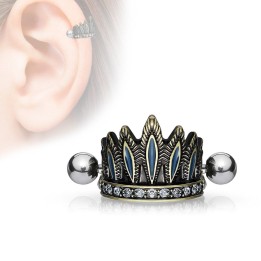 Piercing cartilage coiffure chef indien antique blanc