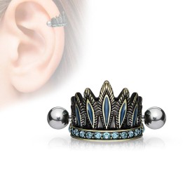 Piercing cartilage coiffure chef indien antique turquoise