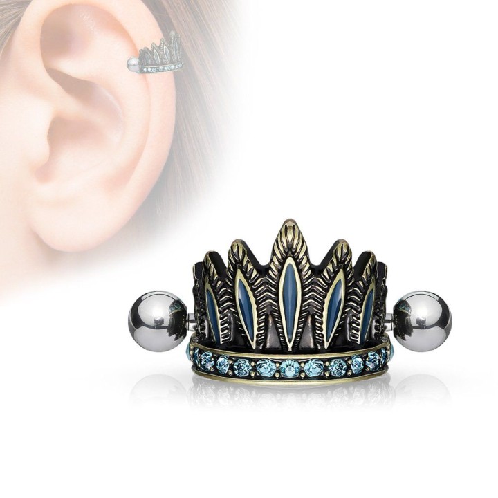 Piercing cartilage coiffure chef indien antique turquoise