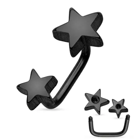 Piercing cartilage loop étoiles noir