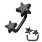 Piercing cartilage loop étoiles noir