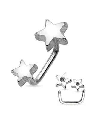 Piercing cartilage loop étoiles argenté