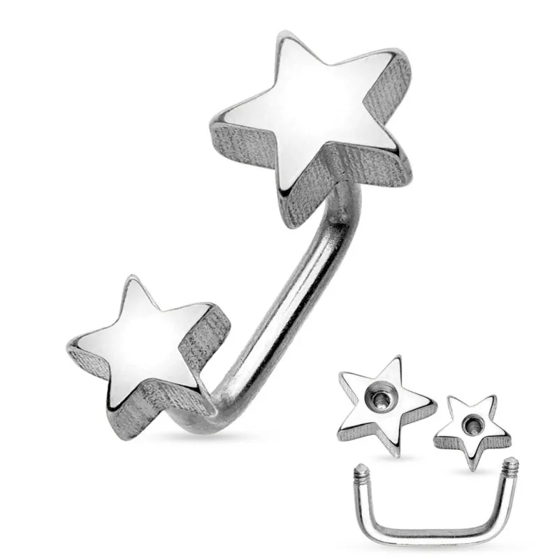 Piercing cartilage loop étoiles argenté