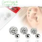 Lot de 3 piercing cartilage cristaux blanc