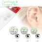 Lot de 3 piercing cartilage cristaux aurore boréale