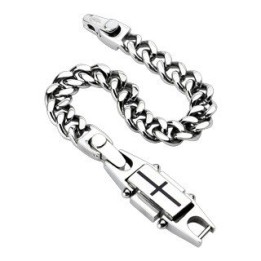 Bracelet acier inoxydable Rectangle Croix