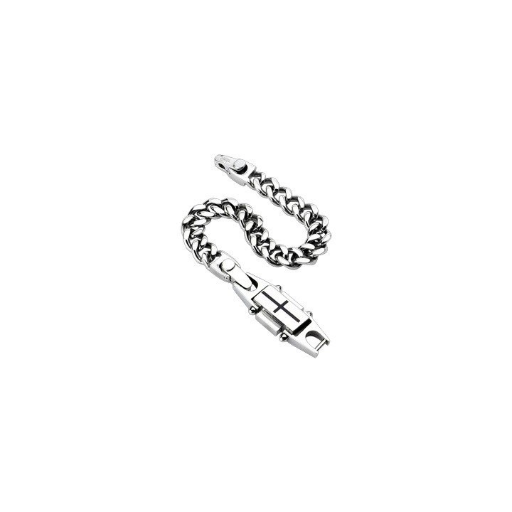 Bracelet acier inoxydable Rectangle Croix