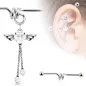 Piercing industriel pendentif cœur avec ailes d'ange