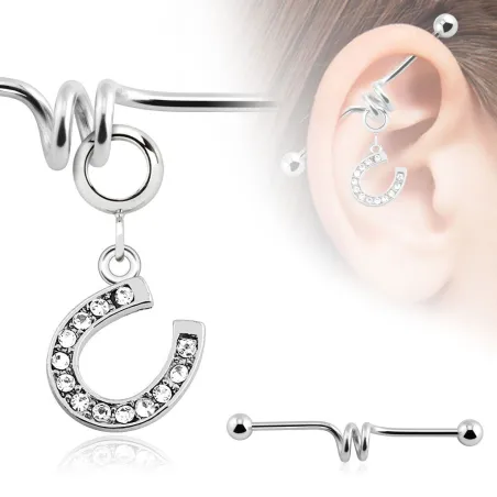 Piercing industriel pendentif fer à cheval