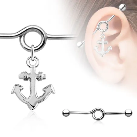Piercing industriel pendentif ancre marine