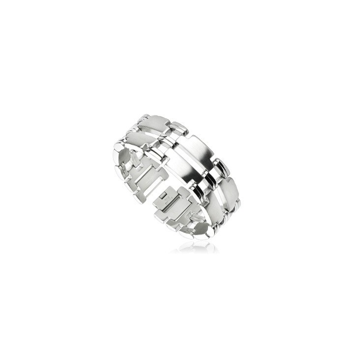 Bracelet acier inoxydable Double Bandes Liens Miroir