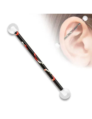 Piercing industriel boules acrylique motif cercles